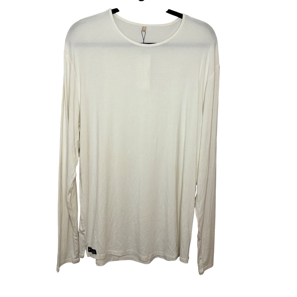 NWT P'Tula Women's Basic Cream Long Sleeve Top Casual Athleisure Woman's SZ L